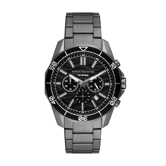Armani Exchange Mens Chronograph Gunmetal Stainless Steel Wa