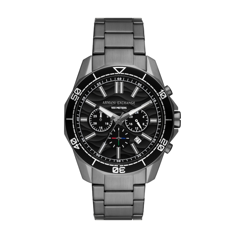 Armani Exchange Men's Chronograph Gunmetal Stainless Steel Watch | H.Samuel