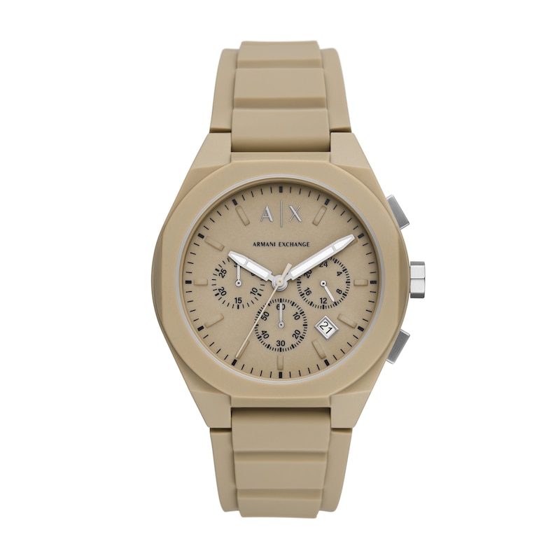 Main Image 1 of Armani Exchange Men's Chronograph Brown Silicone Strap Watch
