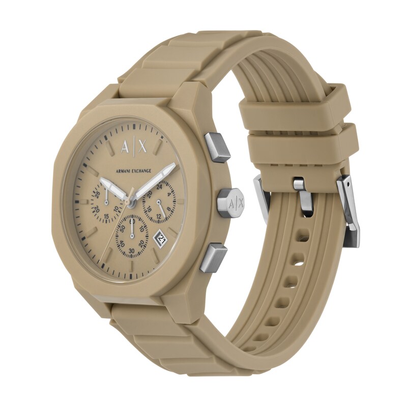 Main Image 2 of Armani Exchange Men's Chronograph Brown Silicone Strap Watch