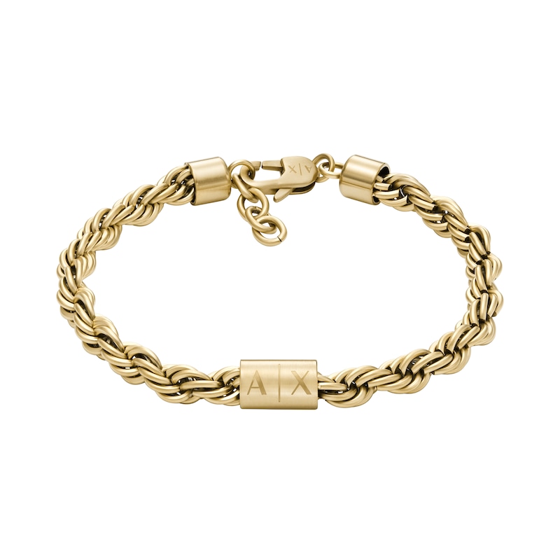 Armani Exchange Men's Gold Tone Stainless Steel Chain Bracelet