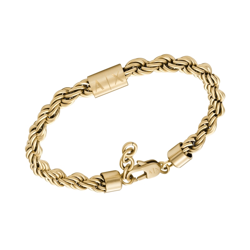 Armani Exchange Men's Gold Tone Stainless Steel Chain Bracelet