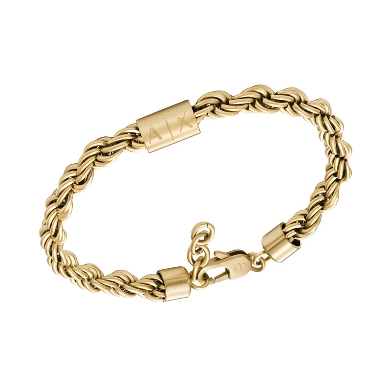 Main Image 2 of Armani Exchange Men's Gold Tone Stainless Steel Chain Bracelet