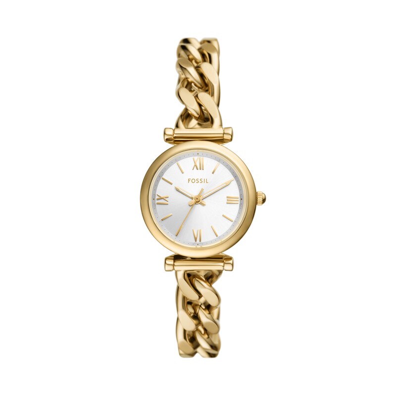 Main Image 1 of Fossil Carlie Ladies' Gold Tone Stainless Steel Curb Chain Bracelet Watch