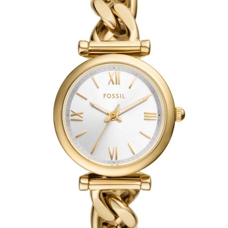 Main Image 2 of Fossil Carlie Ladies' Gold Tone Stainless Steel Curb Chain Bracelet Watch