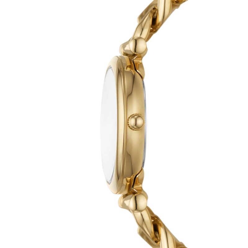 Main Image 4 of Fossil Carlie Ladies' Gold Tone Stainless Steel Curb Chain Bracelet Watch