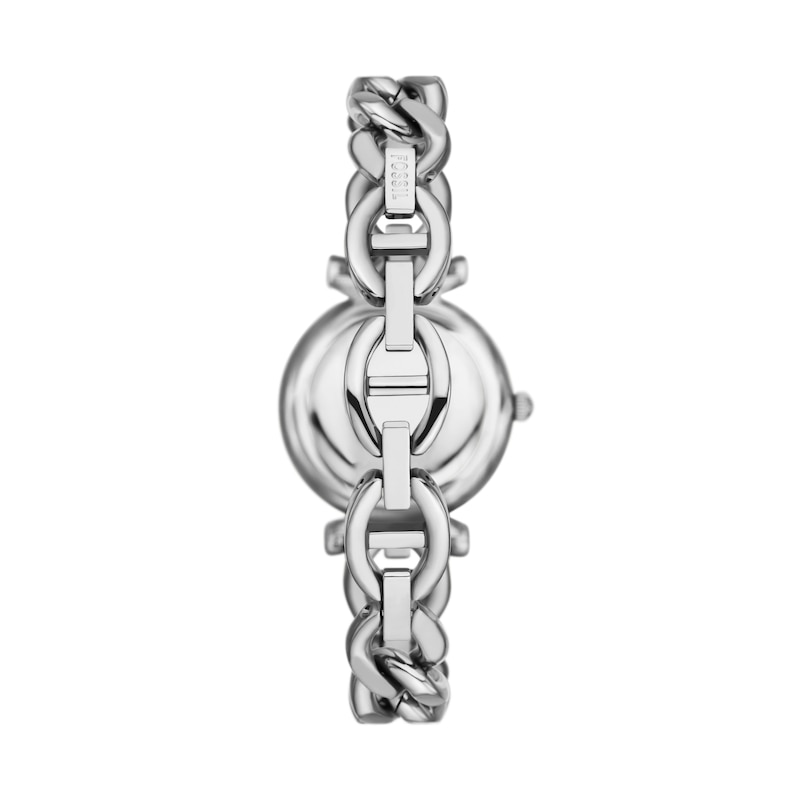 Main Image 4 of Fossil Carlie Ladies' Silver Dial Stainless Steel Curb Chain Bracelet Watch