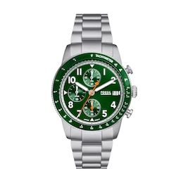 Fossil Sport Tourer Men's Green Chronograph Dial Stainless Steel Watch