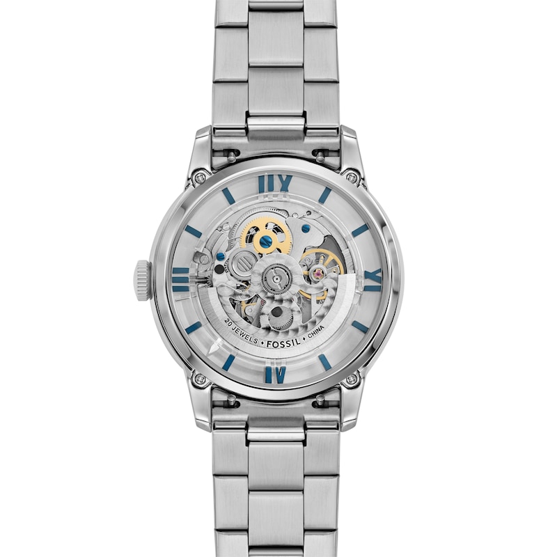 Fossil Townsman Men's Skeleton Dial Stainless Steel Bracelet Watch | H ...