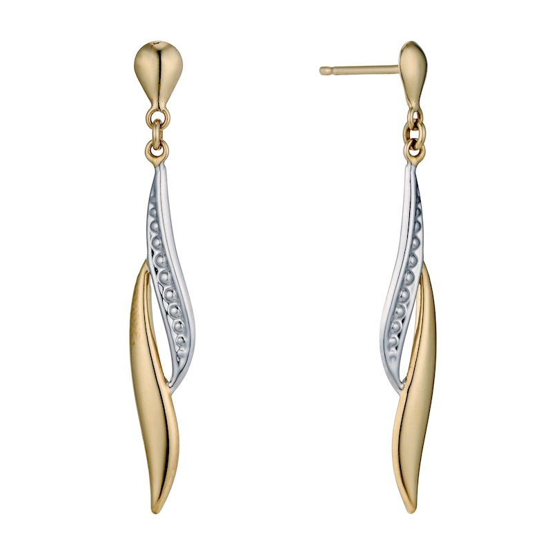 9ct Yellow Gold Flame Drop Earrings