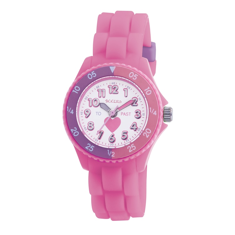 Main Image 1 of Tikkers Teach Pink Silicone Strap Watch