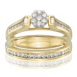 Perfect Fit 18ct Yellow Gold 0.50ct Total Diamond Bridal Set