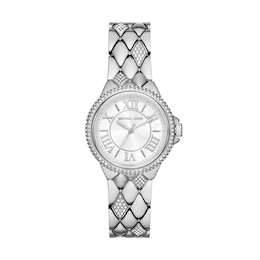 Michael Kors Camille Ladies' Stone Set Quilted Stainless Steel Bracelet Watch