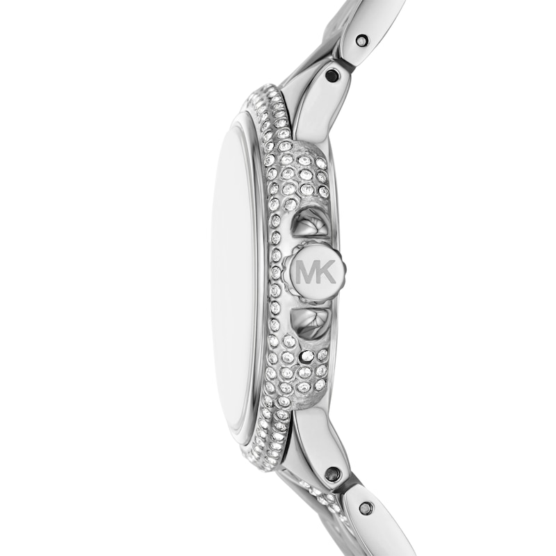 Main Image 3 of Michael Kors Camille Ladies' Stone Set Quilted Stainless Steel Bracelet Watch