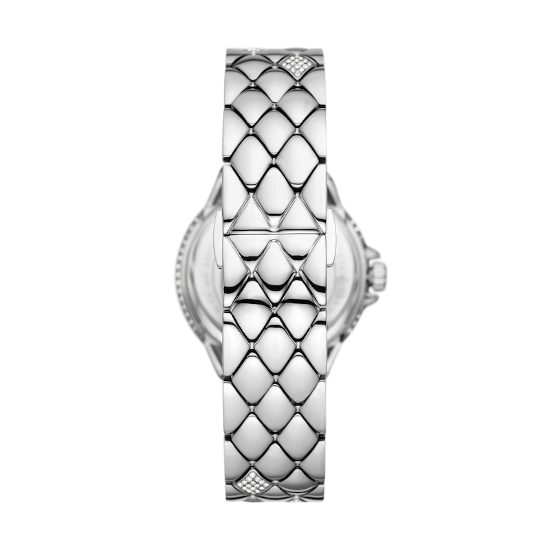 Michael Kors Camille Ladies' Stone Set Quilted Stainless Steel Bracelet Watch