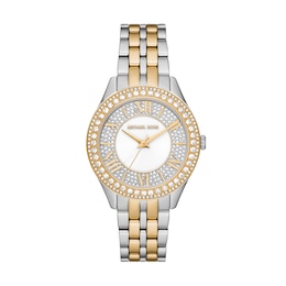 Michael Kors Harlowe Ladies' Stone Set Two Tone Stainless Steel Watch