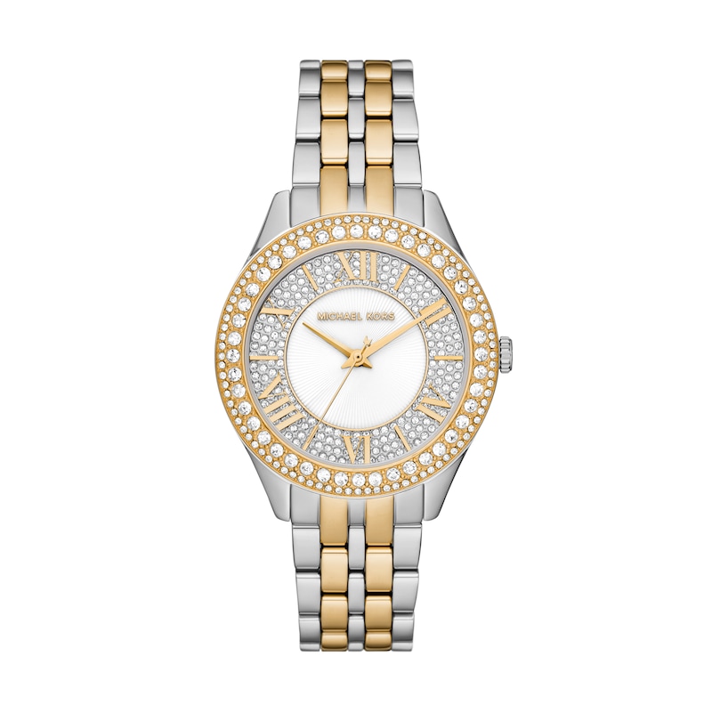 Main Image 1 of Michael Kors Harlowe Ladies' Stone Set Two Tone Stainless Steel Watch