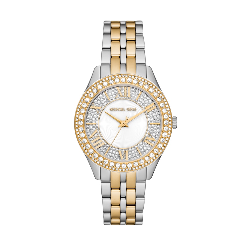 Michael Kors Harlowe Ladies' Stone Set Two Tone Stainless Steel Watch