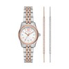 Thumbnail Image 1 of Michael Kors Lexington Ladies' Petite Two Tone Stainless Steel Watch and Bracelets Gift Set