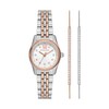 Thumbnail Image 0 of Michael Kors Lexington Ladies' Petitie Two Tone Stainless Steel Watch and Bracelets Gift Set