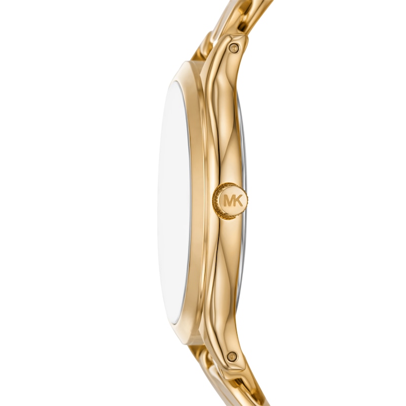 Michael Kors Runway Ladies' Gold Tone Curb Chain Stainless Steel Watch