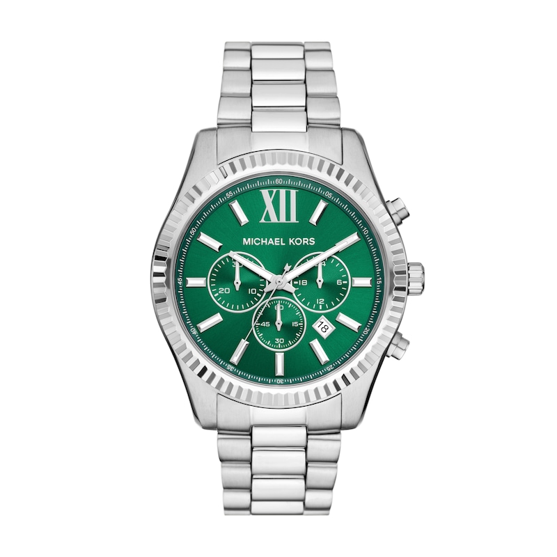 Main Image 1 of Michael Kors Lexington Men's Green Chronograph Dial & Stainless Steel Watch