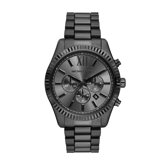 Michael Kors Lexington Mens All Black Chronograph Dial and S