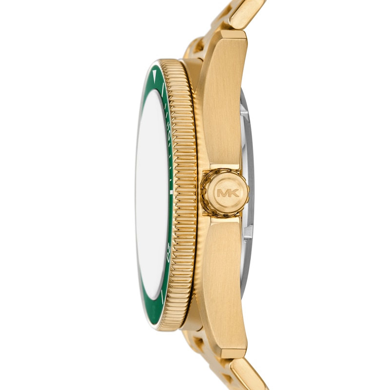 Michael Kors Maritime Men's Green Dial Gold Tone Stainless Steel Watch