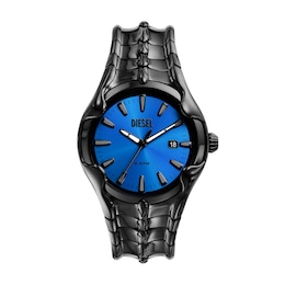 Diesel Vert Men's Blue Dial Black IP Stainless Steel Bracelet Watch