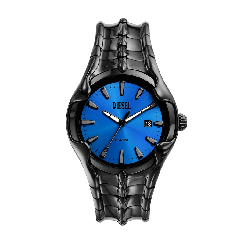 Diesel Vert Men's Blue Dial Black IP Stainless Steel Bracelet Watch