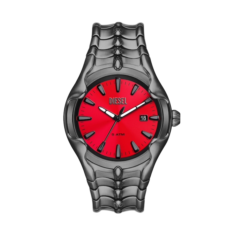 Main Image 1 of Diesel Vert Men's Red Dial Gunmetal Stainless Steel Bracelet Watch
