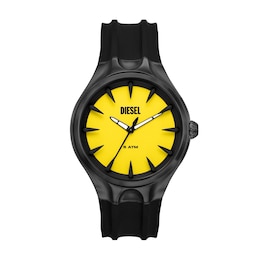 Diesel Streamline Men's Yellow Dial Silicone Strap Watch