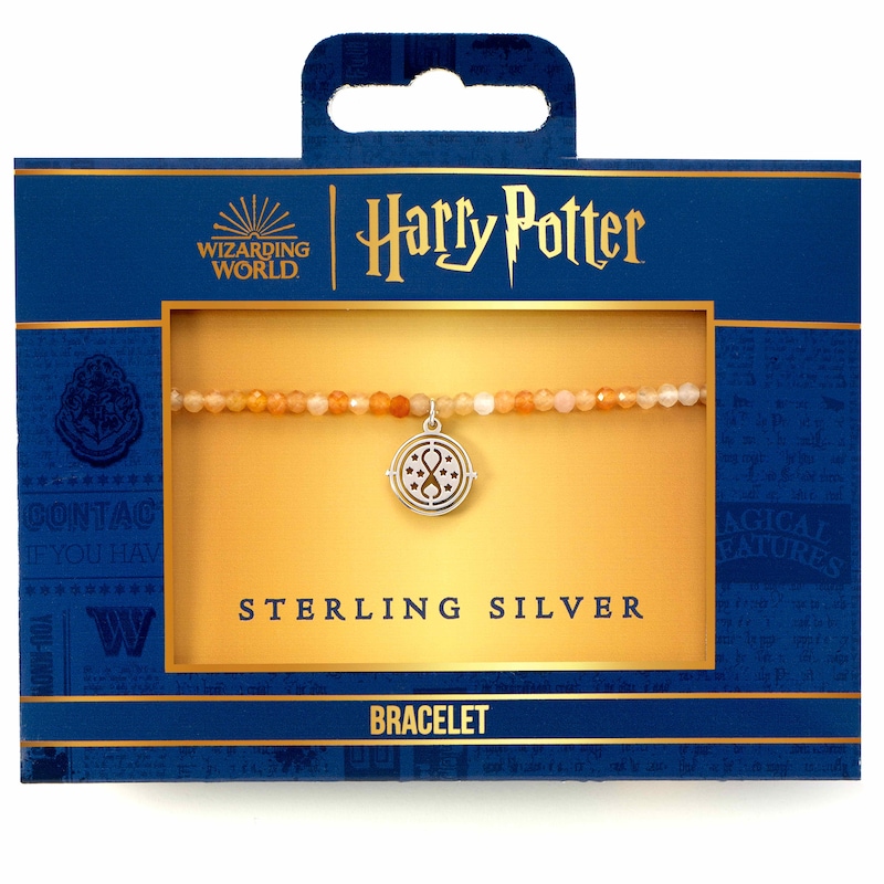 Harry Potter Crystal Bracelet & Sterling Silver Time Turner Charm