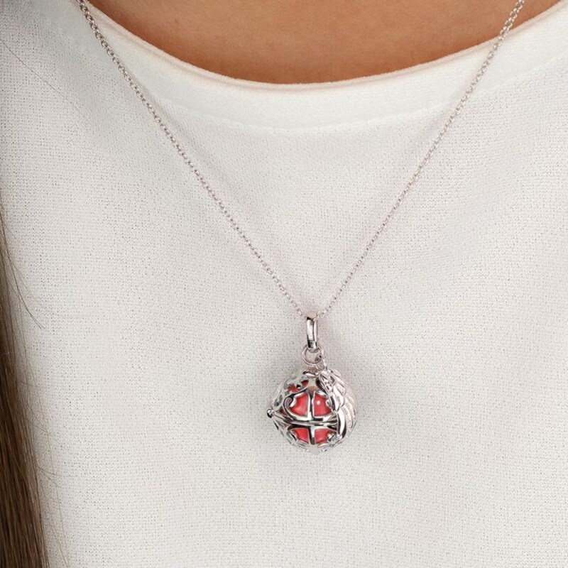 Main Image 3 of Angel Whisperer Sterling Silver Red Chime Wing Pendant Necklace