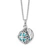 Thumbnail Image 1 of Angel Whisperer Sterling Silver Turquoise Chime Wing Pendant Necklace