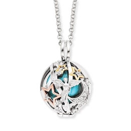 Angel Whisperer Sterling Silver Rhodium Plated CZ Heaven Pendant Necklace