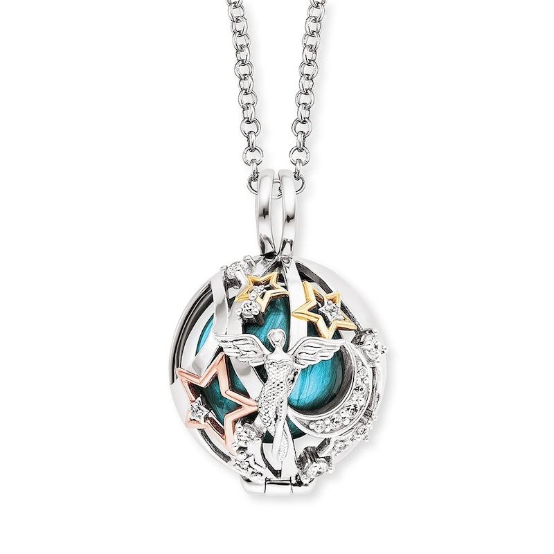 Main Image 1 of Angel Whisperer Sterling Silver Rhodium Plated CZ Heaven Pendant Necklace