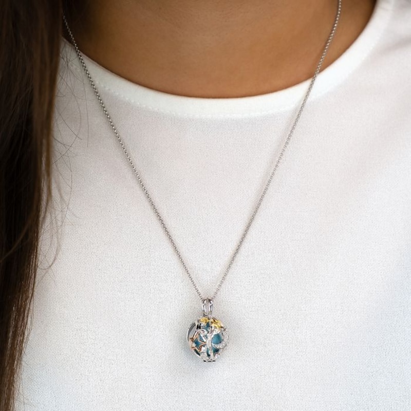 Main Image 2 of Angel Whisperer Sterling Silver Rhodium Plated CZ Heaven Pendant Necklace