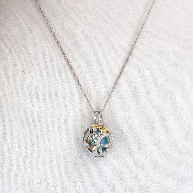 Main Image 3 of Angel Whisperer Sterling Silver Rhodium Plated CZ Heaven Pendant Necklace