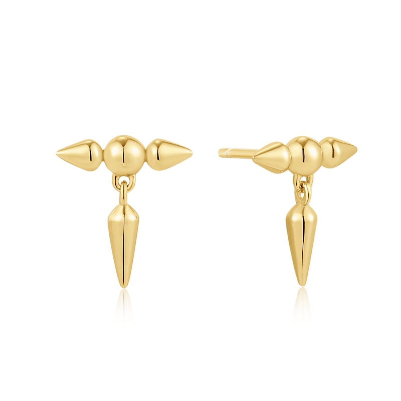 Anie Haie 14ct Gold Plated Point Stud Earrings | H.Samuel