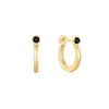 Thumbnail Image 1 of Anie Haie 14ct Gold Plated Black Agate Huggie Hoop Earrings