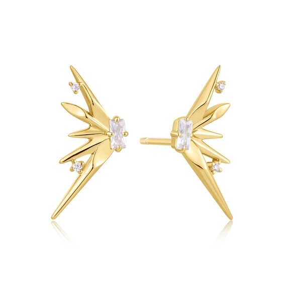 Anie Haie 14ct Gold Plated Statement Spike Stud Earrings