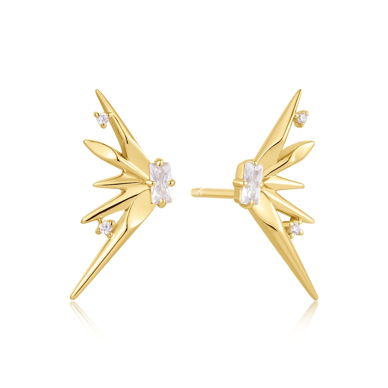 Anie Haie 14ct Gold Plated Statement Spike Stud Earrings | H.Samuel