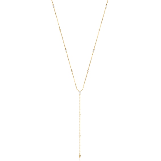 Anie Haie 14ct Gold Plated Sparkle Point Lariat Necklace