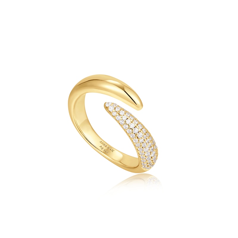 Main Image 1 of Anie Haie 14ct Gold Plated Cubic Zirconia Sparkle Wrap Adjustable Ring