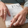 Thumbnail Image 2 of Anie Haie 14ct Gold Plated Pearl Sparkle Interlock Ring - Size L