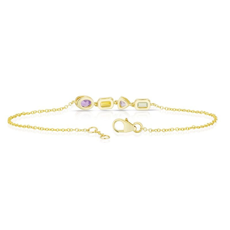 Main Image 3 of 9ct Yellow Gold Cleo Multi Gem Multi Shape Bracelet