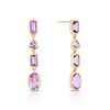 Thumbnail Image 1 of 9ct Yellow Gold Cleo Rose De France Amethyst Multi Shape Earrings