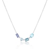 Thumbnail Image 1 of 9ct White Gold Cleo Blue Multi Gem Multi Shape Necklace