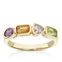 9ct Yellow Gold Cleo Multi Gem Multi Shape Ring